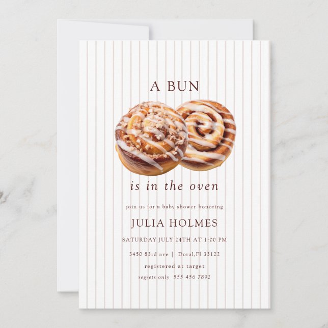 Invitación Bun en el Horno Fiesta de Bebé de Otoño (Anverso)