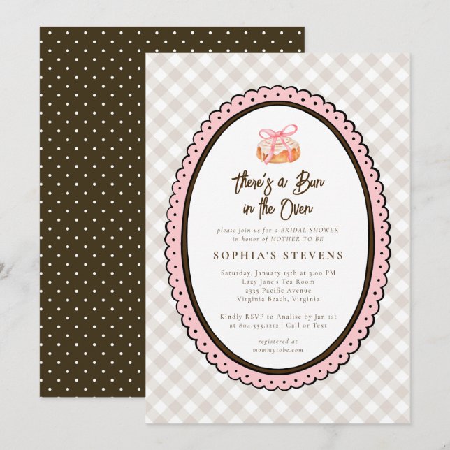 Invitación Bun in the Oven Baby Shower Invitation  (Anverso / Reverso)