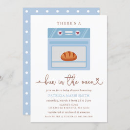 Invitación Bun In The Oven Blue Baby Boy Baby Shower