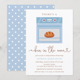 Invitación Bun In The Oven Blue Baby Boy Baby Shower