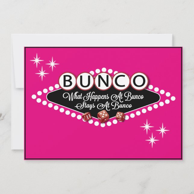 Invitación Bunco al estilo Vegas (Anverso)