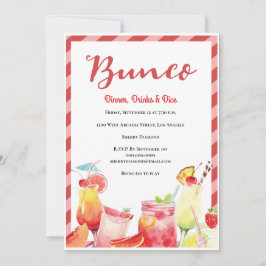 Invitación Bunco de bebidas de verano