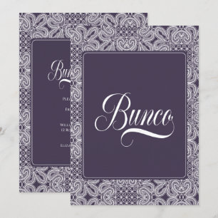 Invitación Bunco Fiesta Purple Lace