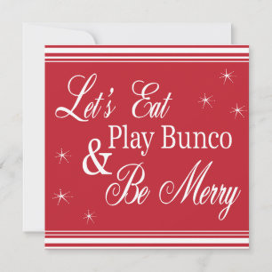 Invitación Bunco Invite - Comamos, juguemos Bunco y seamos me
