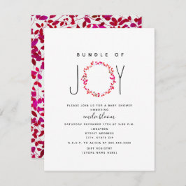 Invitación Bundle De Joy Girly Greenery Wreath Baby Shower