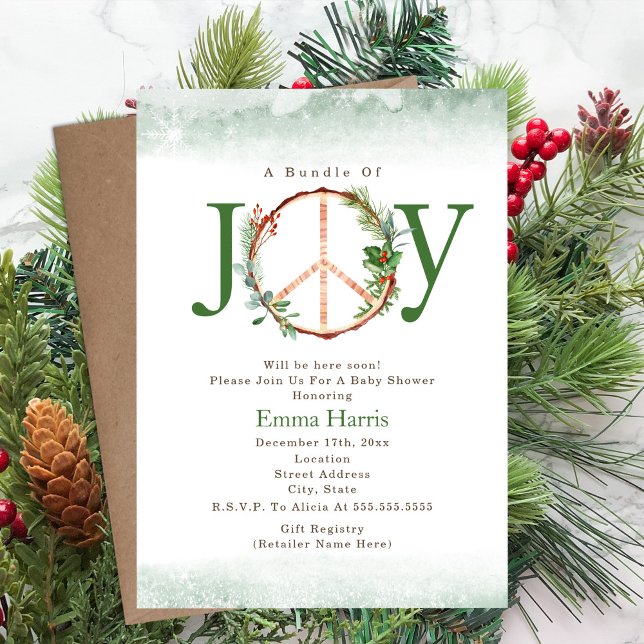 Invitación Bundle De Joy Peace Boho Navidades Baby Shower (Subido por el creador)
