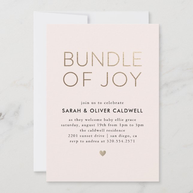Invitación Bundle of Joy Baby Shower Invitation (Anverso)
