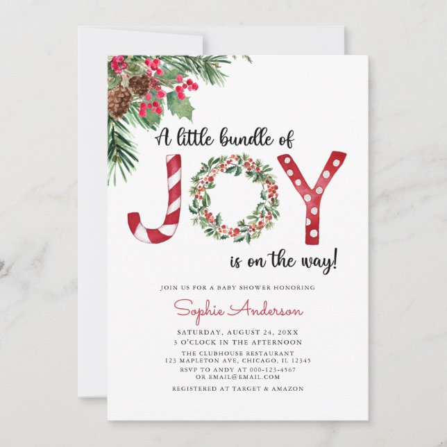 Invitación Bundle of Joy está en el camino de los Navidades B (Anverso)