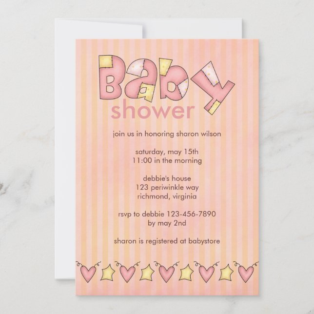 Invitación Bundle of Joy : Rosa:Invitación a Baby Shower (Anverso)