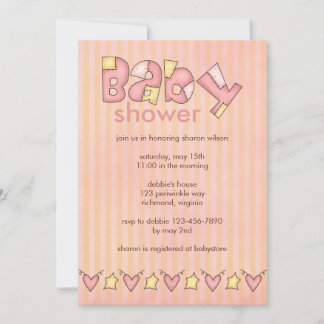 Invitación Bundle of Joy : Rosa:Invitación a Baby Shower