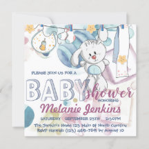 Bungalow acuarela hermosa Baby Shower brillante