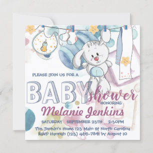 Invitación Bungalow acuarela hermosa Baby Shower brillante