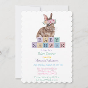 Invitación Bungalow acuático con Baby Shower de flor corona