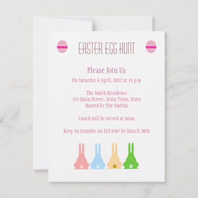 Invitación Bunnies (Anverso)