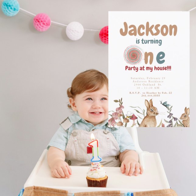 Invitación Bunnies Bebé Fiesta del primer cumpleaños (Subido por el creador)