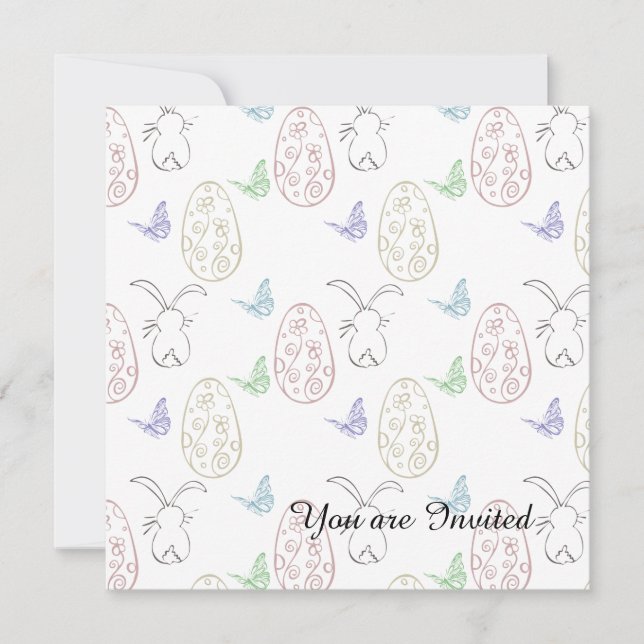 Invitación Bunnies y huevos (Anverso)