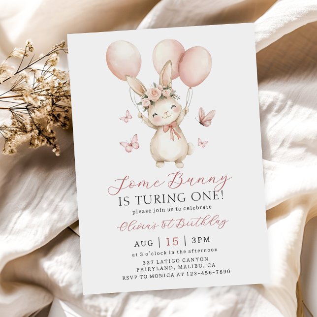 Invitación Bunny 1st Birthday Invitation (Subido por el creador)
