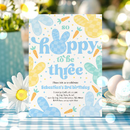 Invitación Bunny 3er cumpleaños Fiesta Spring Boy Bunny Cumpl