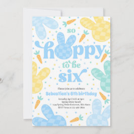 Invitación Bunny 6º cumpleaños fiesta de cumpleaños primavera