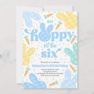 Invitación Bunny 6º cumpleaños fiesta de cumpleaños primavera