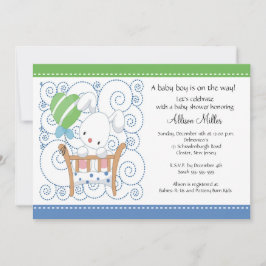 Invitación Bunny Baby Boy Baby Shower