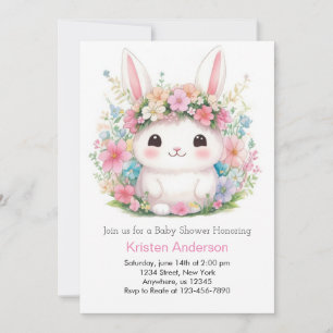 Invitación Bunny Baby Girl Shower