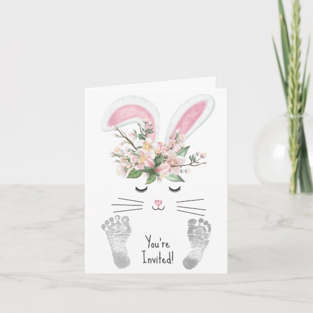 Invitación Bunny Baby Girl Shower (Anverso)