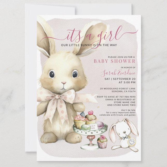 Invitación Bunny Baby Shower Chica (Subido por el creador)