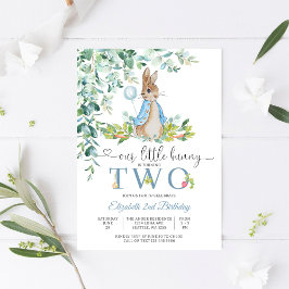 Invitación Bunny Balloon 2nd Birthday Invitation