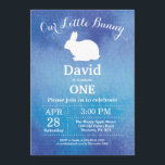 Invitación Bunny Birthday Boy Easter Egg 1er cumpleaños<br><div class="desc">Invitación de primer cumpleaños de conejo. Muchacho conejito. Invitación al Día del Huevo de Pascua. Conejo. Huevos de caza. Fondo azul Pastel de color de agua Rubor. 1.ª 2ª 3ª 4ª 6ª 7ª 8ª 10ª 11ª 12ª 13ª 14ª, Cualquier Edad. Digital Imprimible. Para una mayor personalización, haga clic en el...</div>