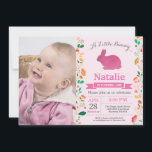 Invitación Bunny Birthday Chica Easter Egg 1er cumpleaños<br><div class="desc">Invitación de primer cumpleaños de conejo con foto de personalizado. Chica Pequeña Conejita. Invitación al Día del Huevo de Pascua. Conejo. Huevos de caza. Flor floral color agua fondo rosado Rubor Pastel. 1.ª 2ª 3ª 4ª 6ª 7ª 8ª 10ª 11ª 12ª 13ª 14ª, Cualquier Edad. Digital Imprimible. Para una mayor...</div>