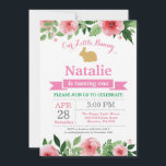 Invitación Bunny Birthday Chica Easter Egg 1er cumpleaños<br><div class="desc">Invitación de cumpleaños conyugal. Chica Pequeña Conejita. Invitación al Día del Huevo de Pascua. Rosa. Conejo. Huevos de caza. Conejo conejo conejo Purpurina de oro. Fondo blanco de la flor floral acuarela. 1.ª 2ª 3ª 4ª 6ª 7ª 8ª 10ª 11ª 12ª 13ª 14ª, Cualquier Edad. Digital Imprimible. Para una mayor...</div>