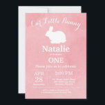 Invitación Bunny Birthday Chica Easter Egg 1er cumpleaños<br><div class="desc">Invitación de primer cumpleaños de conejo. Chica Pequeña Conejita. Invitación al Día del Huevo de Pascua. Conejo. Huevos de caza. Fondo rosa pastel de color de agua Rubor. 1.ª 2ª 3ª 4ª 6ª 7ª 8ª 10ª 11ª 12ª 13ª 14ª, Cualquier Edad. Digital Imprimible. Para una mayor personalización, haga clic en...</div>