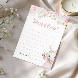 Invitación Bunny Birthday Floral Time Capsule Card