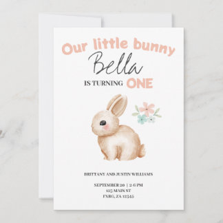 Invitación Bunny Birthday Party