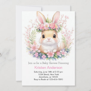 Invitación Bunny Bliss Chica Baby Shower