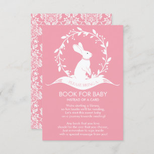 Invitación Bunny Chicas Baby Shower Book for Baby Card
