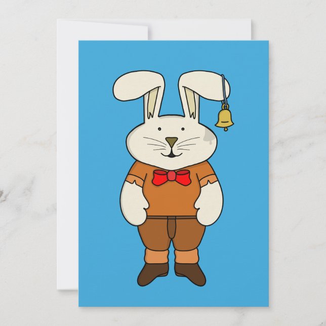 Invitación Bunny con una campana en el oído (Anverso)