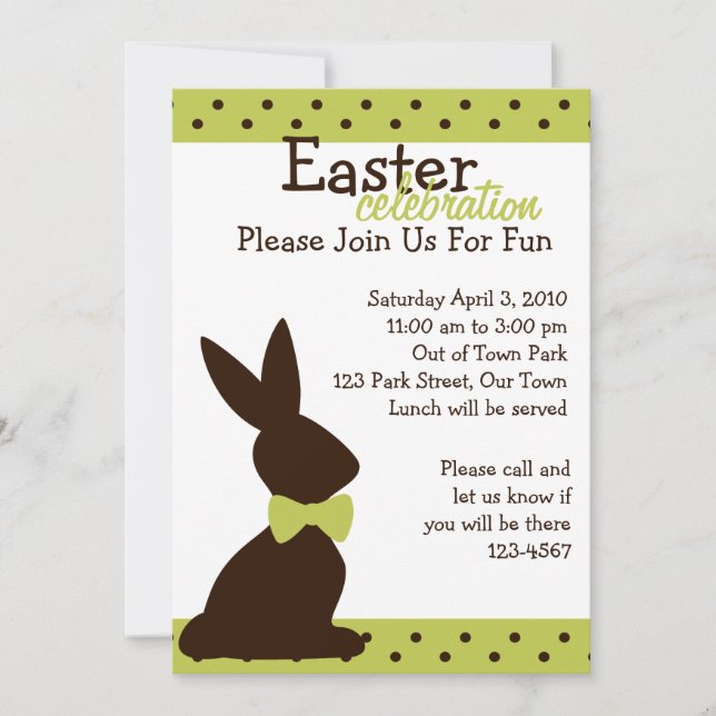 Invitación Bunny de chocolate con encanto (Anverso)