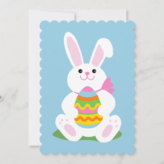 Invitación Bunny de Pascua ~ Caza de huevos (Anverso)