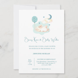 Invitación Bunny Dreams Blue Baby Shower