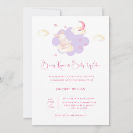 Invitación Bunny Dreams Purple Baby Shower
