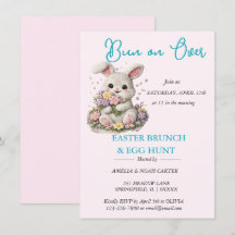 Bunny embroidered Easter BRUNCH & HUNT