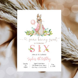 Invitación Bunny Floral Birthday Invitation