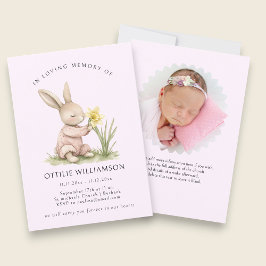 Invitación Bunny In Loving Memory Announcement