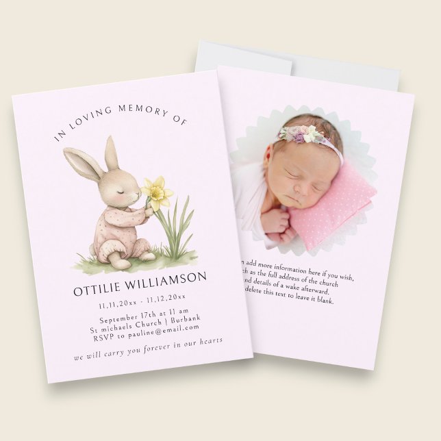 Invitación Bunny In Loving Memory Announcement (Subido por el creador)