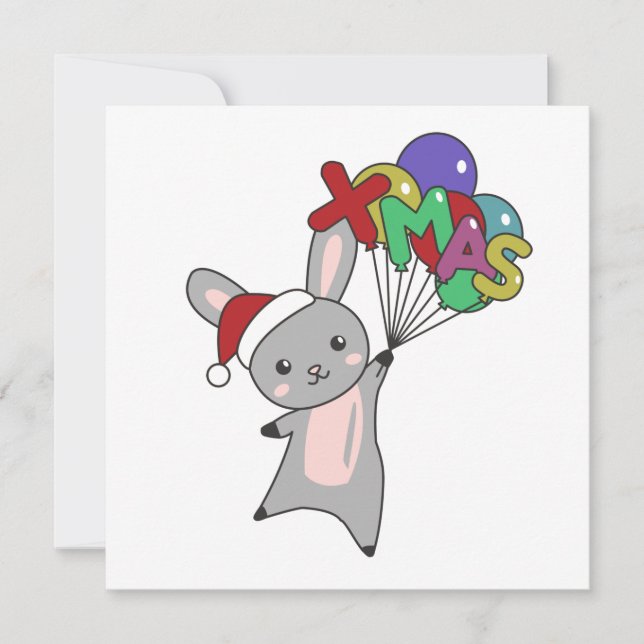 Invitación Bunny Merry Christmas Winter Animals Rabbit (Anverso)