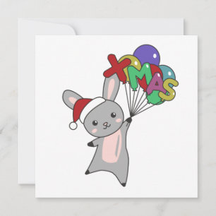 Invitación Bunny Merry Christmas Winter Animals Rabbit
