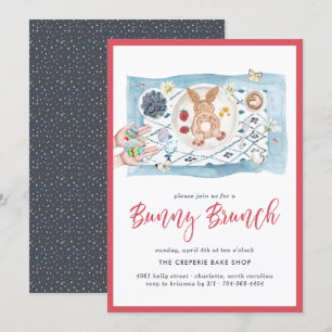 Invitación Bunny Pancakes   Bunny Brunch de Pascua