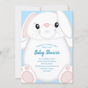 Invitación Bunny Rabbit Baby Shower Blue